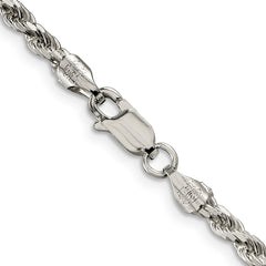 Sterling Silver 3.2mm Diamond-cut Rope Chain