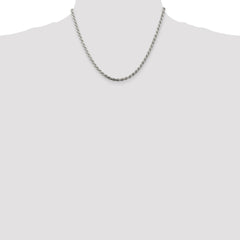 Sterling Silver 3.2mm Diamond-cut Rope Chain - 5