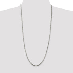 Sterling Silver 3.2mm Diamond-cut Rope Chain - 14