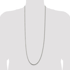 Sterling Silver 3.2mm Diamond-cut Rope Chain - 6