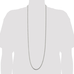 Sterling Silver 3.2mm Diamond-cut Rope Chain - 3