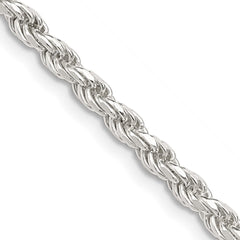 Sterling Silver 3.2mm Diamond-cut Rope Chain - 3