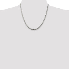 Sterling Silver 4.25mm Diamond-cut Rope Chain - 9