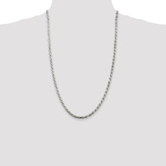Sterling Silver 4.25mm Diamond-cut Rope Chain - 5