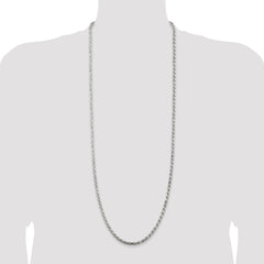 Sterling Silver 4.25mm Diamond-cut Rope Chain - 11