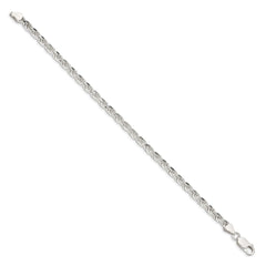 Sterling Silver 4.25mm Diamond-cut Rope Chain - 12