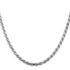Sterling Silver Rhodium-plated 4.25mm Diamond-cut Rope Chain - 2