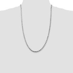 Sterling Silver Rhodium-plated 4.25mm Diamond-cut Rope Chain - 2