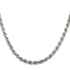 Sterling Silver 4.6mm Diamond-cut Rope Chain - 12