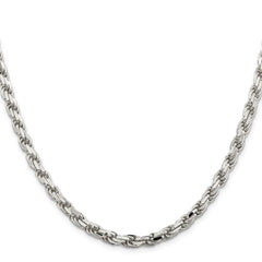Sterling Silver 5.75mm Diamond-cut Rope Chain - 10