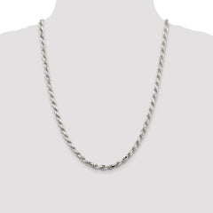 Sterling Silver 5.75mm Diamond-cut Rope Chain - 10