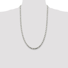 Sterling Silver 5.75mm Diamond-cut Rope Chain