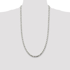 Sterling Silver 5.75mm Diamond-cut Rope Chain - 2