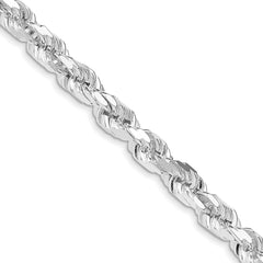 Sterling Silver Rhodium-plated 6.5mm Diamond-cut Rope Chain - 8