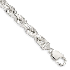 Sterling Silver 7.8mm Diamond-cut Rope Chain - 2
