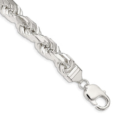 Sterling Silver 9.0mm Diamond-cut Rope Chain - 5