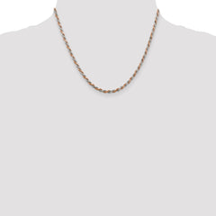 Sterling Silver And Rose Vermeil 2.5mm Diamond-cut Rope Chain - 6