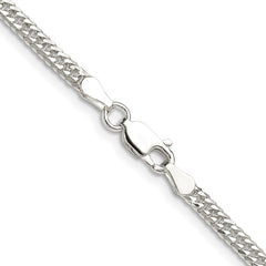 Sterling Silver Polished 3.0mm Double Diamond-cut Curb Chain - 4