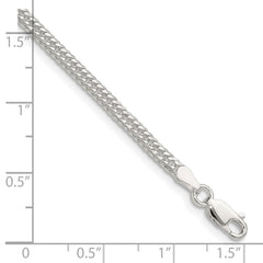 Sterling Silver Polished 3.0mm Double Diamond-cut Curb Chain - 6