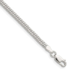 Sterling Silver Polished 3.0mm Double Diamond-cut Curb Chain - 3