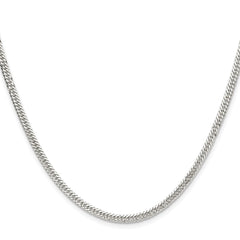Sterling Silver Rhodium-plated 3.0mm Double Diamond-cut Curb Chain - 3