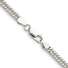 Sterling Silver Polished 3.9mm Double Diamond-cut Curb Chain - 4