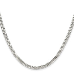 Sterling Silver Rhodium-plated 3.9mm Double Diamond-cut Curb Chain - 6
