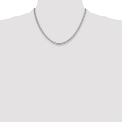 Sterling Silver Rhodium-plated 3.9mm Double Diamond-cut Curb Chain - 5