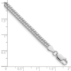 Sterling Silver Rhodium-plated 3.9mm Double Diamond-cut Curb Chain - 7