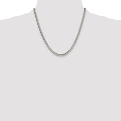 Sterling Silver Rhodium-plated 4.8mm Double Diamond-cut Curb Chain - 5