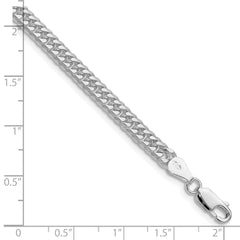 Sterling Silver Rhodium-plated 4.8mm Double Diamond-cut Curb Chain - 2