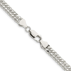 Sterling Silver Polished 5.7mm Double Diamond-cut Curb Chain - 2