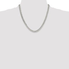 Sterling Silver Rhodium-plated 5.7mm Double Diamond-cut Curb Chain - 4