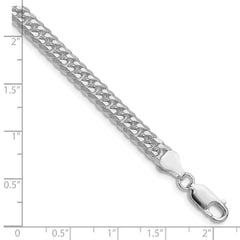 Sterling Silver Rhodium-plated 5.7mm Double Diamond-cut Curb Chain - 3