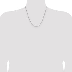 Sterling Silver Rhodium-plated 1.3mm 8 Sided D/C Double Spiga Chain
