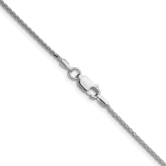 Sterling Silver Rhodium-plated 1.45mm 8 Sided D/C Double Spiga Chain - 6