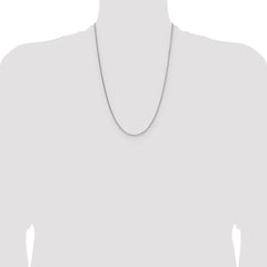 Sterling Silver Rhodium-plated 1.45mm 8 Sided D/C Double Spiga Chain - 7