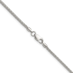 Sterling Silver 2.0mm 8 Sided D/C Double Spiga Chain - 7