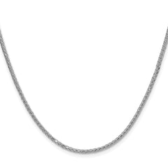 Sterling Silver Rhodium-plated 2.0mm 8 Sided D/C Double Spiga Chain - 6