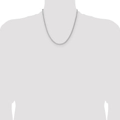 Sterling Silver Rhodium-plated 2.5mm 8 Sided D/C Double Spiga Chain - 7
