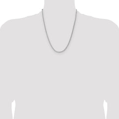 Sterling Silver Rhodium-plated 2.5mm 8 Sided D/C Double Spiga Chain
