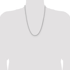 Sterling Silver Rhodium-plated 2.5mm 8 Sided D/C Double Spiga Chain - 4