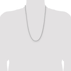 Sterling Silver Rhodium-plated 2.5mm 8 Sided D/C Double Spiga Chain - 5