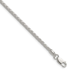 Sterling Silver 2.5mm 8 Sided D/C Double Spiga Chain - 7