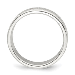 Sterling Silver 5mm Flat with Rope Edge Size 7 Band