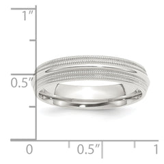 Sterling Silver 5mm Comfort Fit Double Milgrain Size 11.5 Band