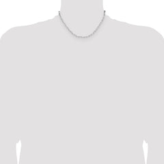 Sterling Silver Rhodium-plated 3.1mm D/C Paperclip Chain - 4