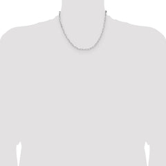 Sterling Silver Rhodium-plated 3.1mm D/C Paperclip Chain - 2