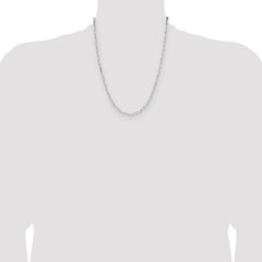 Sterling Silver Rhodium-plated 3.1mm D/C Paperclip Chain - 6