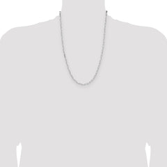Sterling Silver Rhodium-plated 3.1mm D/C Paperclip Chain